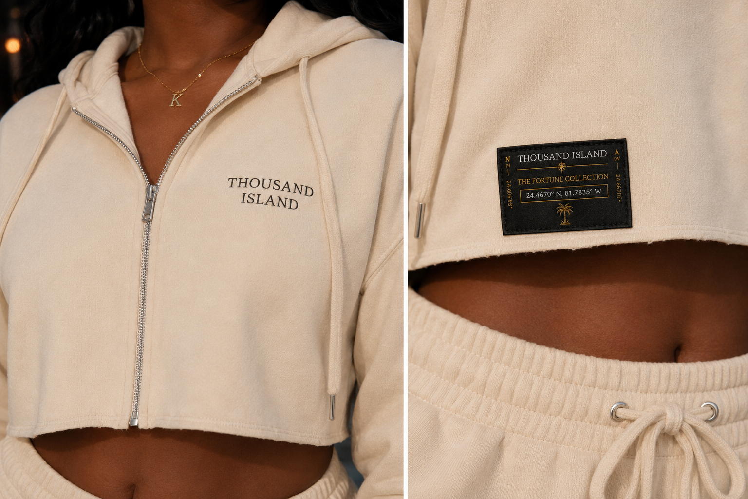Palm Jogger Set Cream
