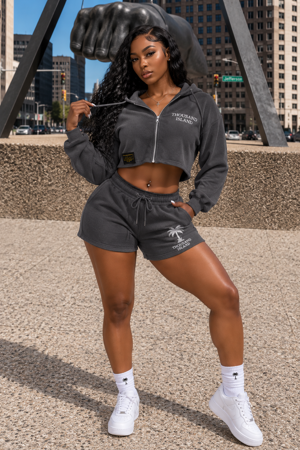 Palm Jogger Set Charcoal
