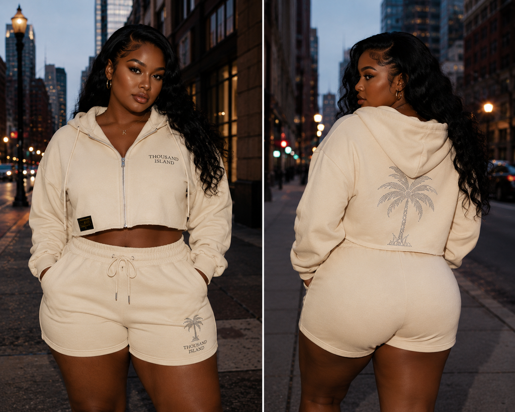 Palm Jogger Set Cream