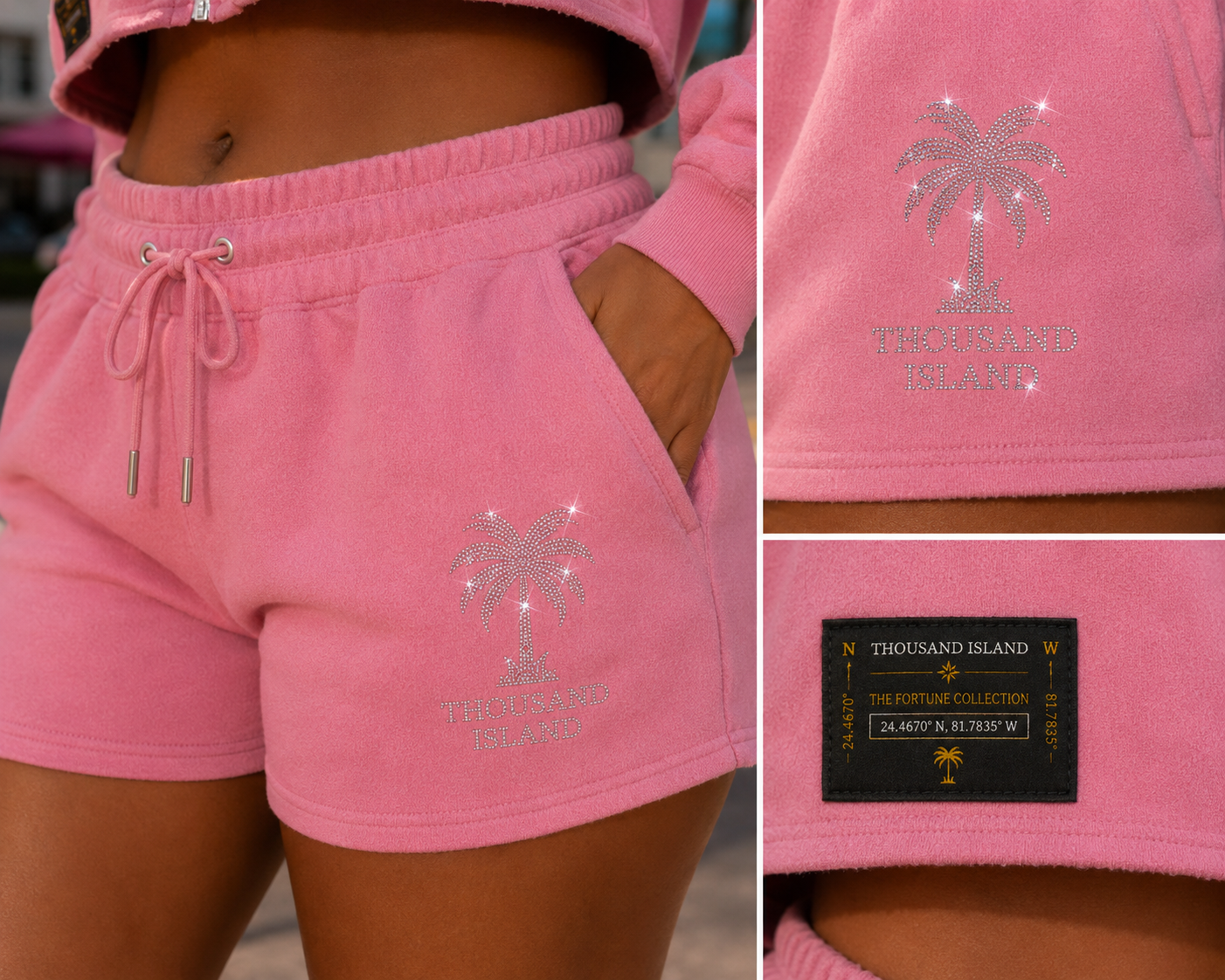 Palm Jogger Set Pink