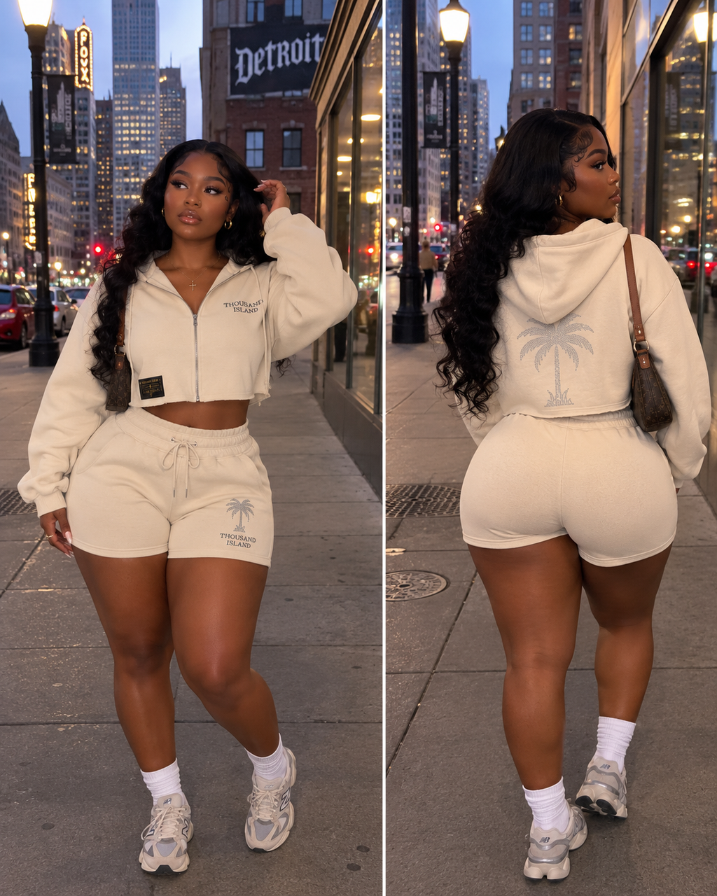 Palm Jogger Set Cream